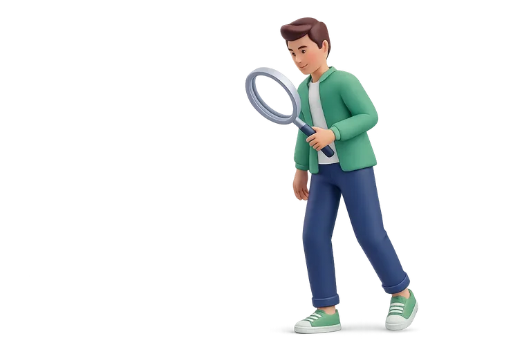 شخص يبحث عن أشياء مفقودة